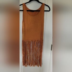 POL Fringe Tank Top in Orange. Sz S.NWOT